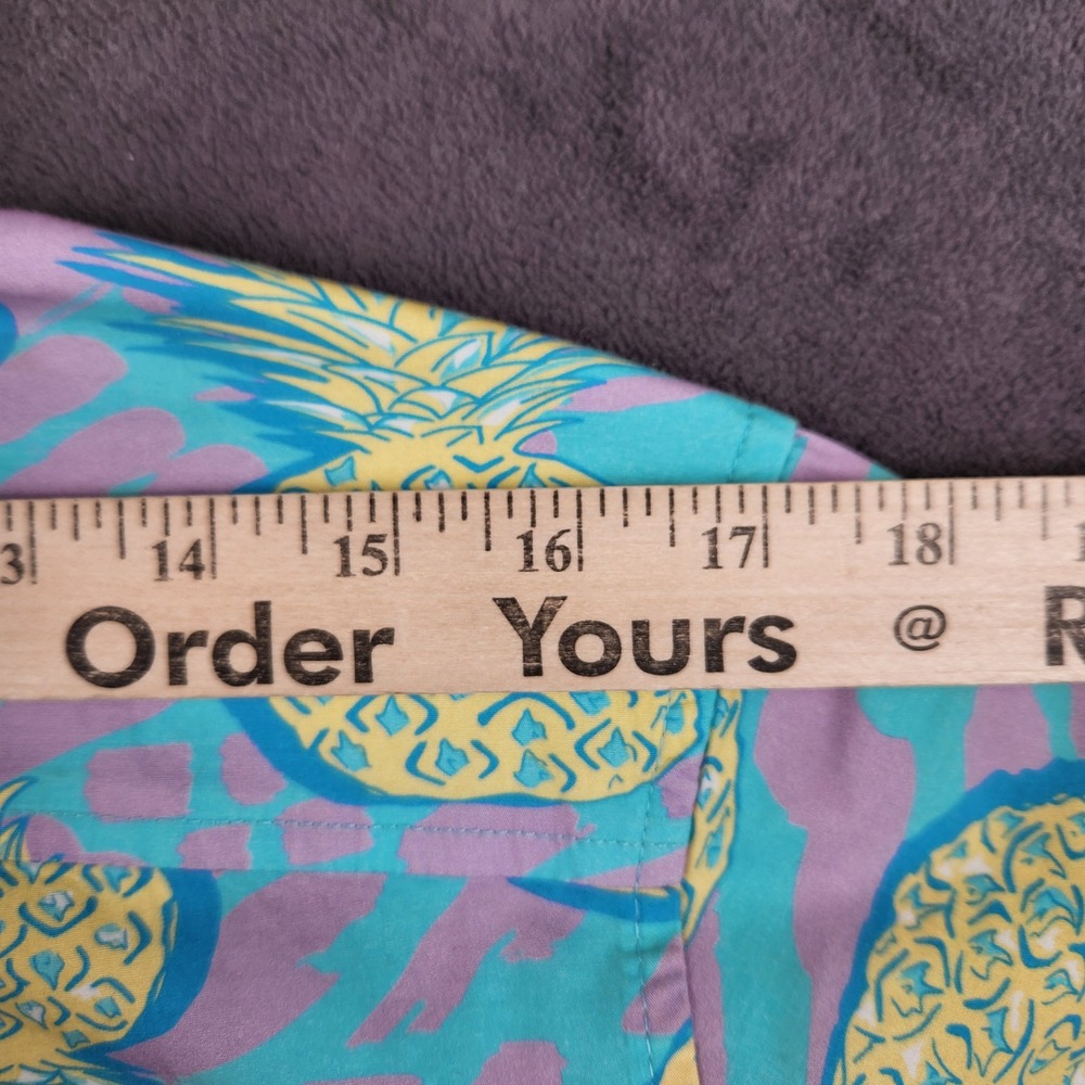 Chubbies Shirt Mens Small Blue Pineapple‎ All Over Print Short Sleeve Button Up - Picture 6 of 8
